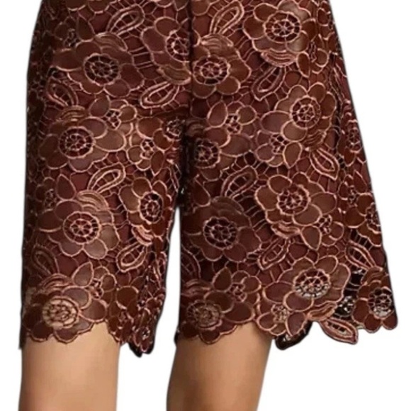NEWBy Anthropologie Floral Faux Leather Shorts Size 2MSRP$178 On Tag